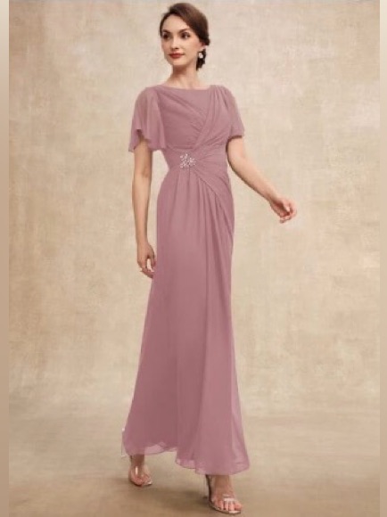 Jj’s House Constanza Vintage Mauve Chiffon Dress